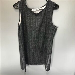 Renee Greenstein Sleeveless cotton gray XL blouse